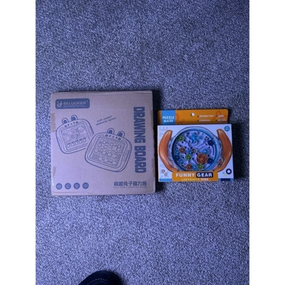 2-PC Creative 3D Puzzle Kids Brain Funny Gears Labyrinth‎ Disk & Rabbit Magnetic